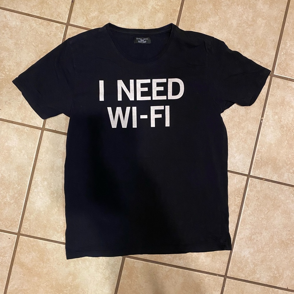 Zara mens I need WiFi tee